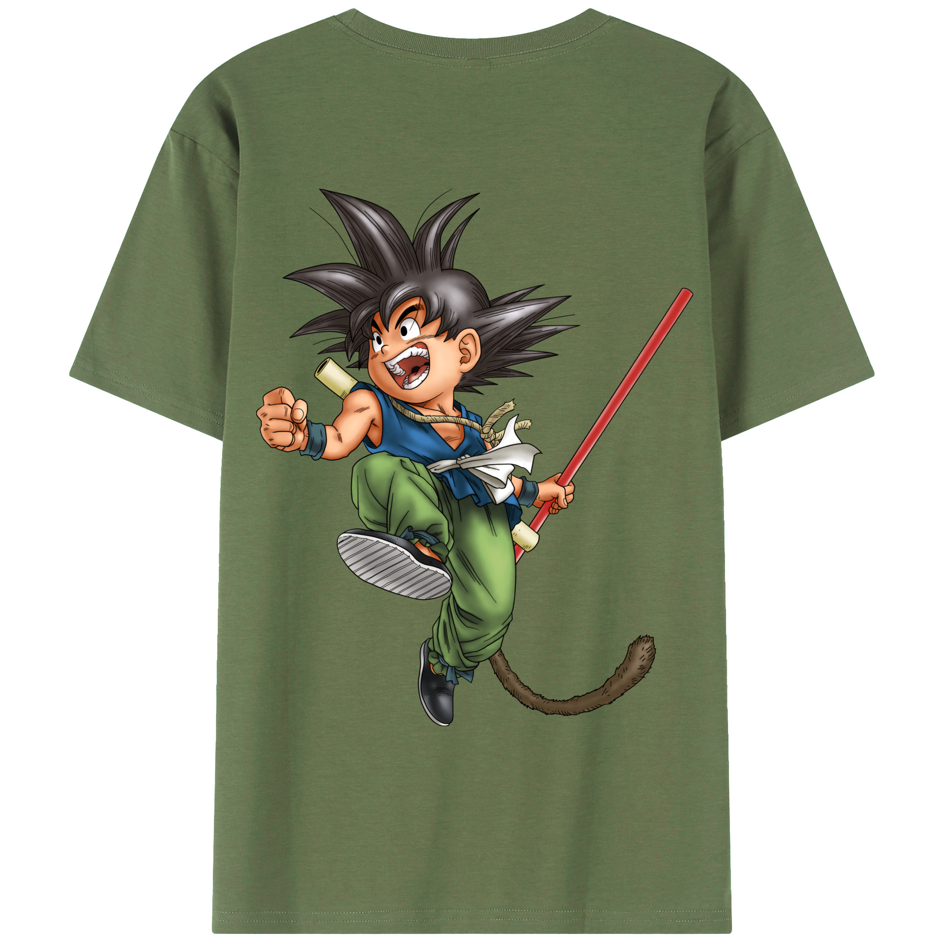 （画像用） ドラゴンボール 孫悟空（そん ごくう）Son Goku カカロット DRAGON BALL Kakarotto 綿100％ メンズ半袖Tシャツ（バックプリント） 通気性